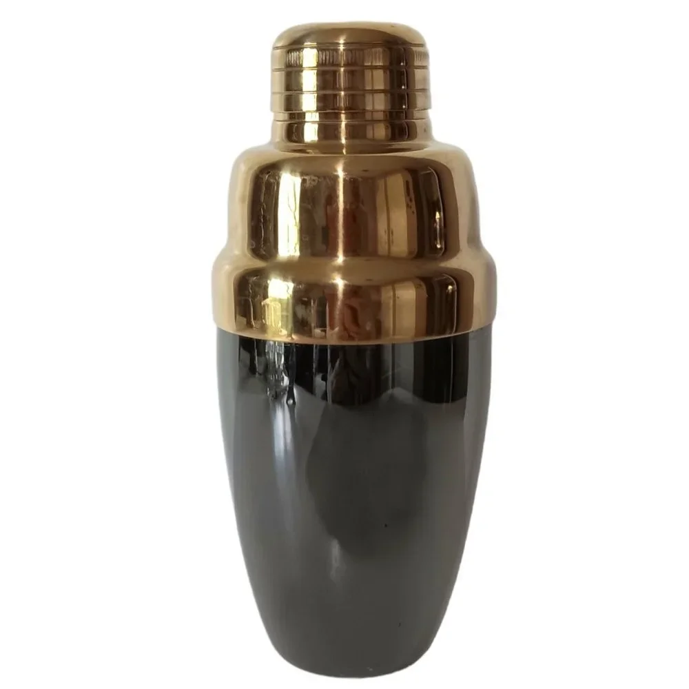 Black Gold Cocktail Shaker MCM Style